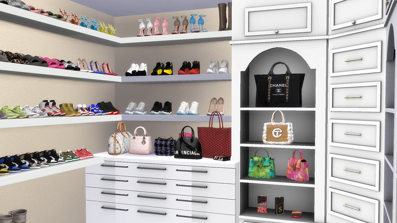 Sims 4: Walk-In Closet Speed Build + ALL CC links