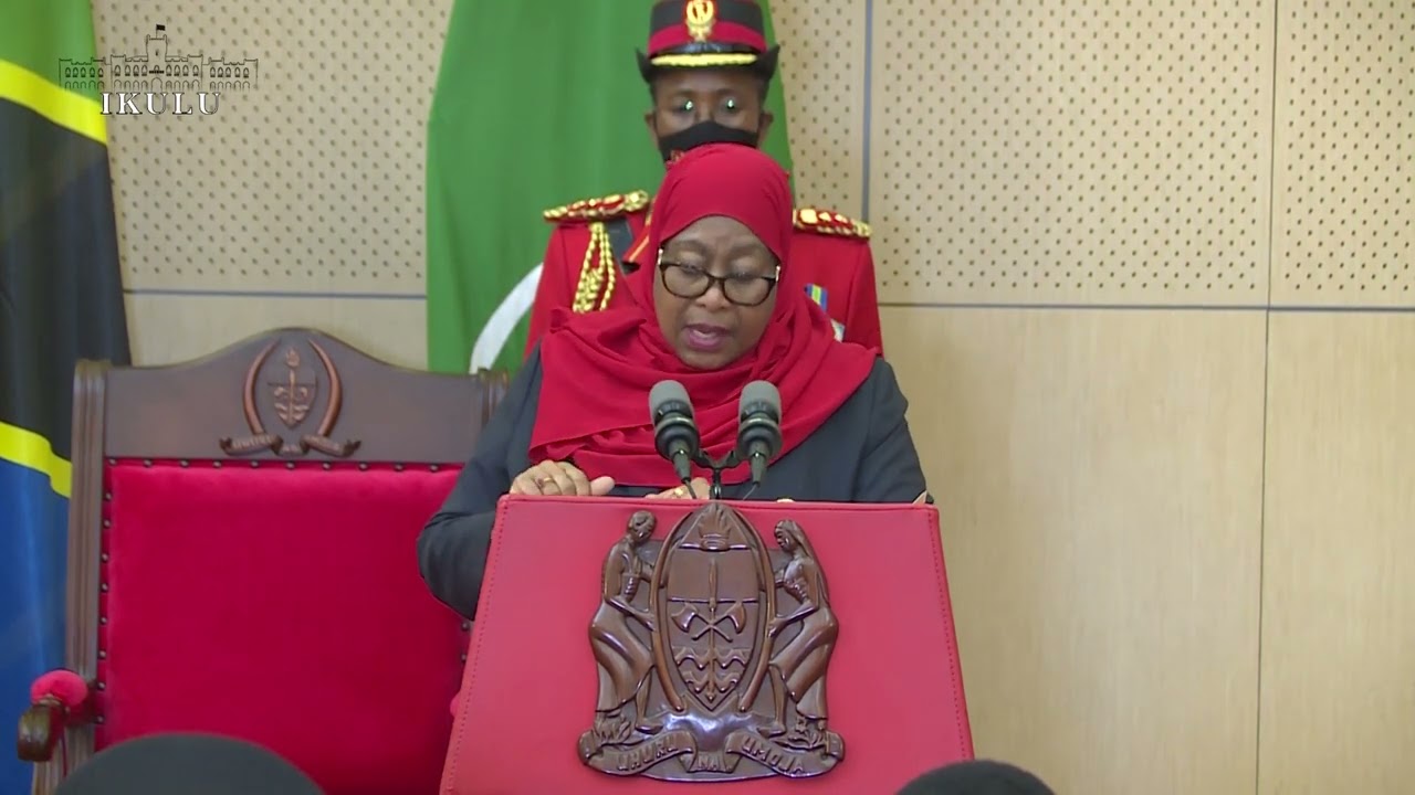 MHE. RAIS SAMIA AKIHUTUBIA WAKATI WA ZIARA YA RAIS WA ZAMBIA NCHINI
