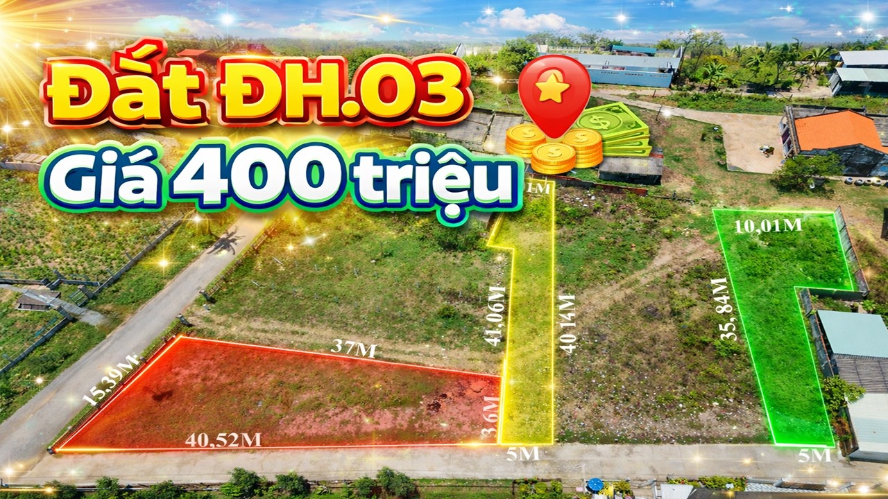 Đất Nền đường xe hơi Thanh Nhung 1, ĐH03, Gò Công Đông, Tiền Giang (Đồng Tháp).Giá 400 Triệu