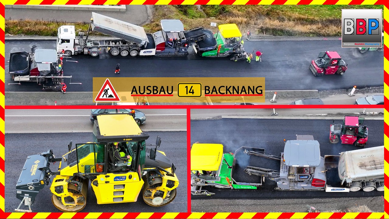 Dynapac MF2500CS, MH2500, Vögele Super1800-3i, Bomag, Hamm, Kipper - B14 Backnang, Dez. 2025. Teil 2