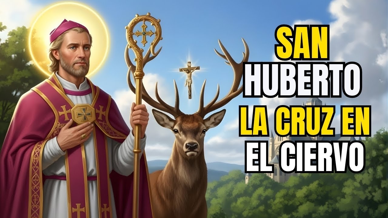 🦌 SAN HUBERTO: CIERVO con Crucifijo - 