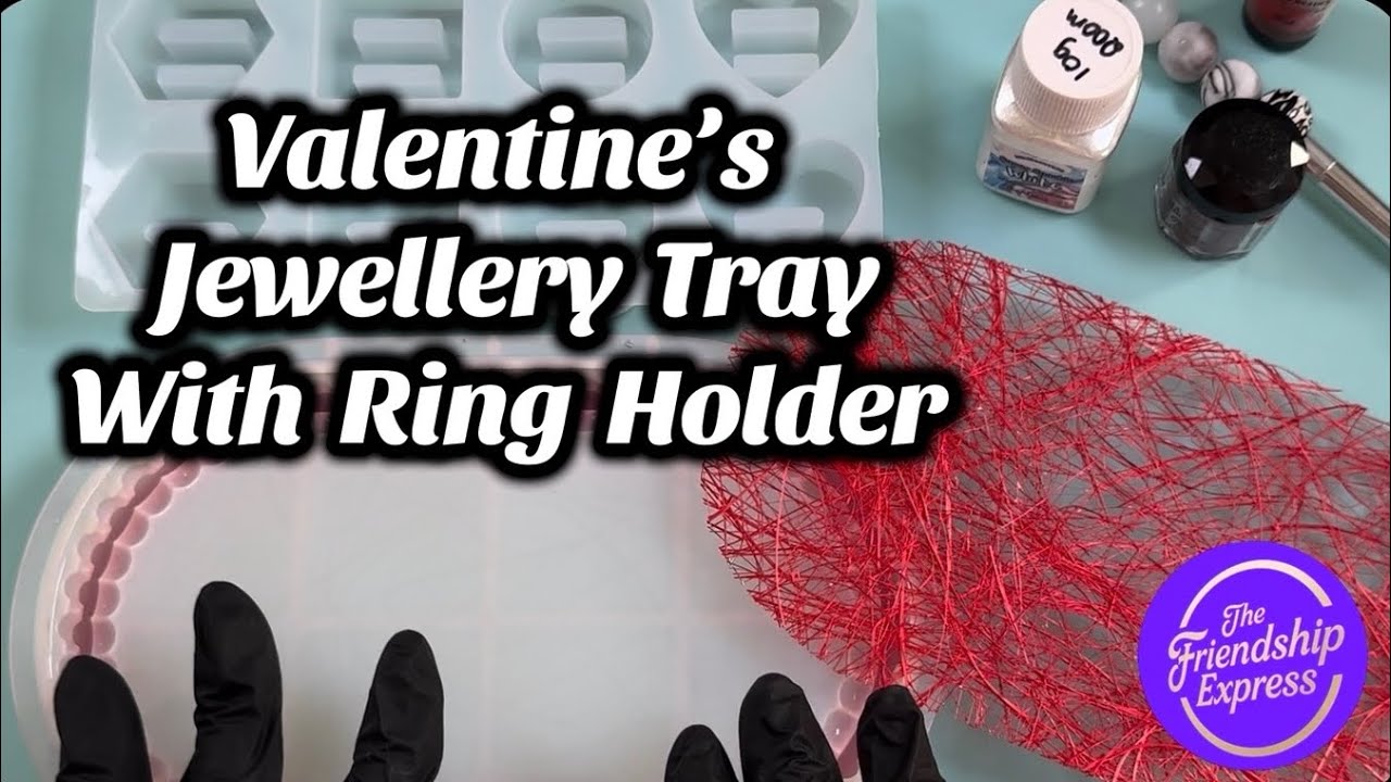 #219 Valentines Resin Trinket Tray with Ring Holder 