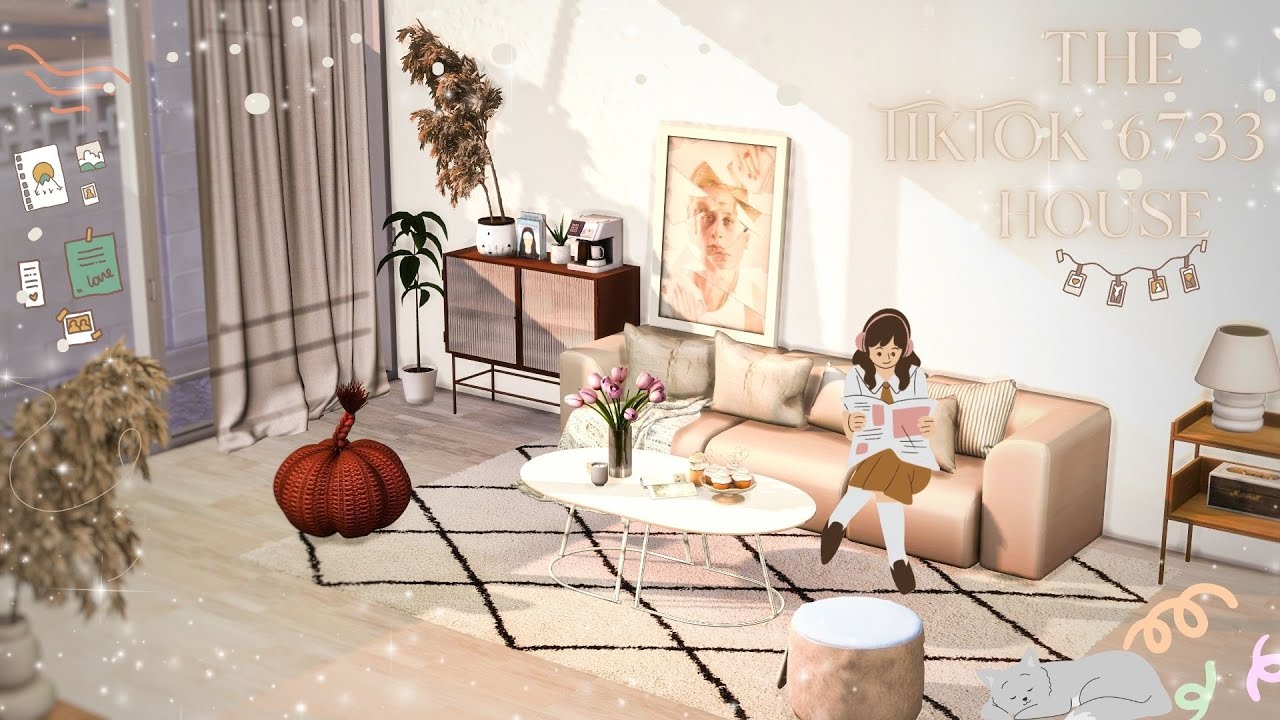 Tiktok 6733 Modern - Cute House The Sim 4 | TourHouse