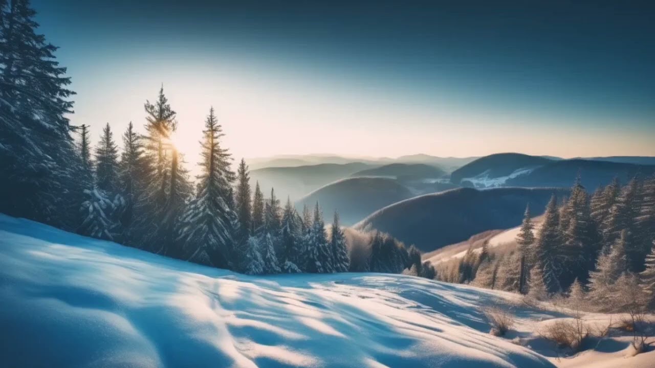 TV art Vintage landscape for you living / vintage Winter wallpaper TV art