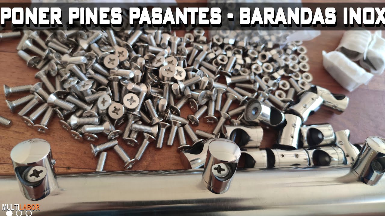 Como poner los PINES PASANTES a parantes de ACERO INOXIDABLE - Barandas acero inoxidable