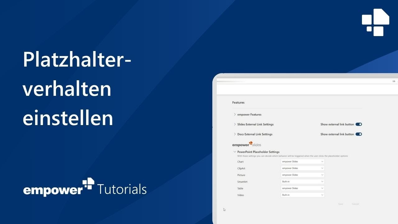 Platzhalterverhalten einstellen
