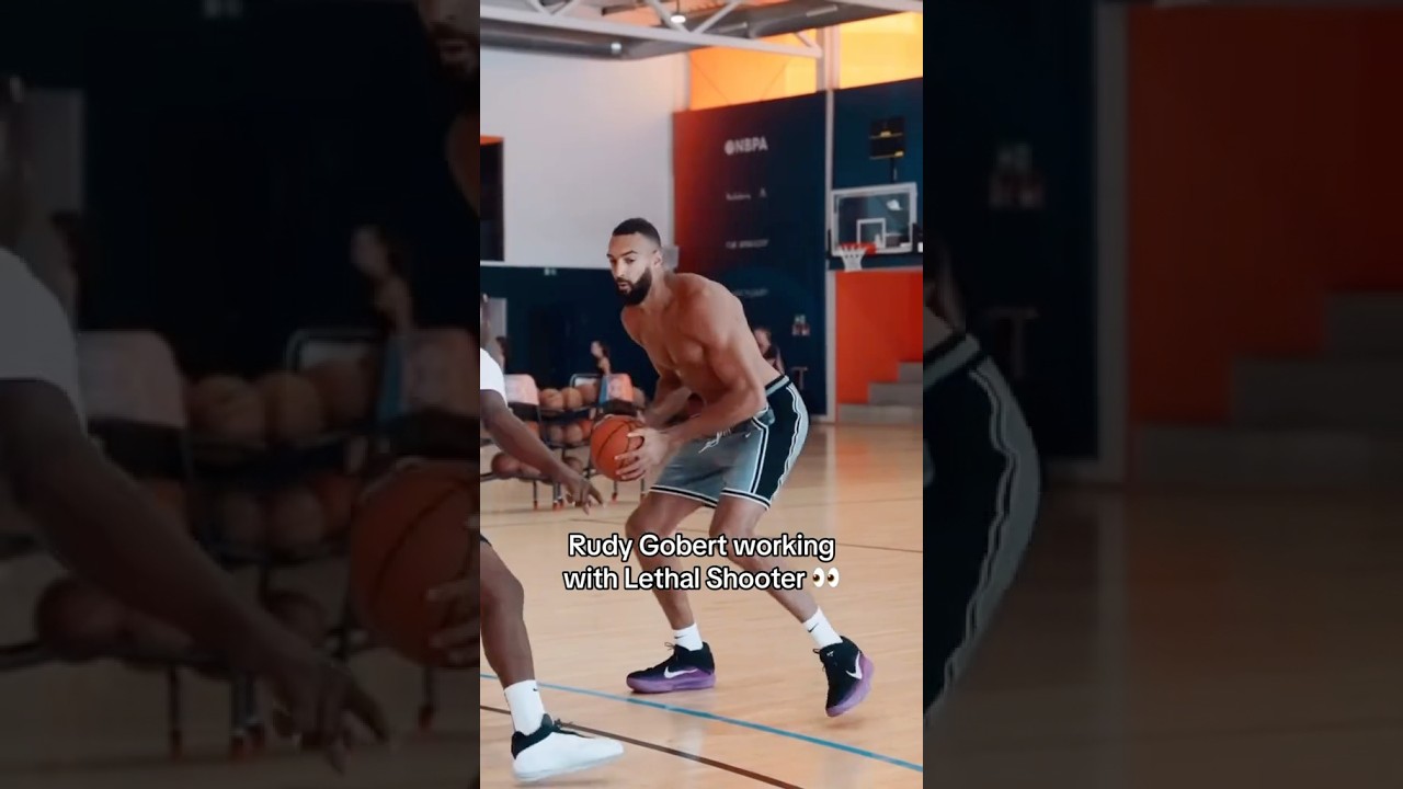 Rudy Gobert working on his footwork & rhythm🏀 He understands it now! #LethalShooter #NBA