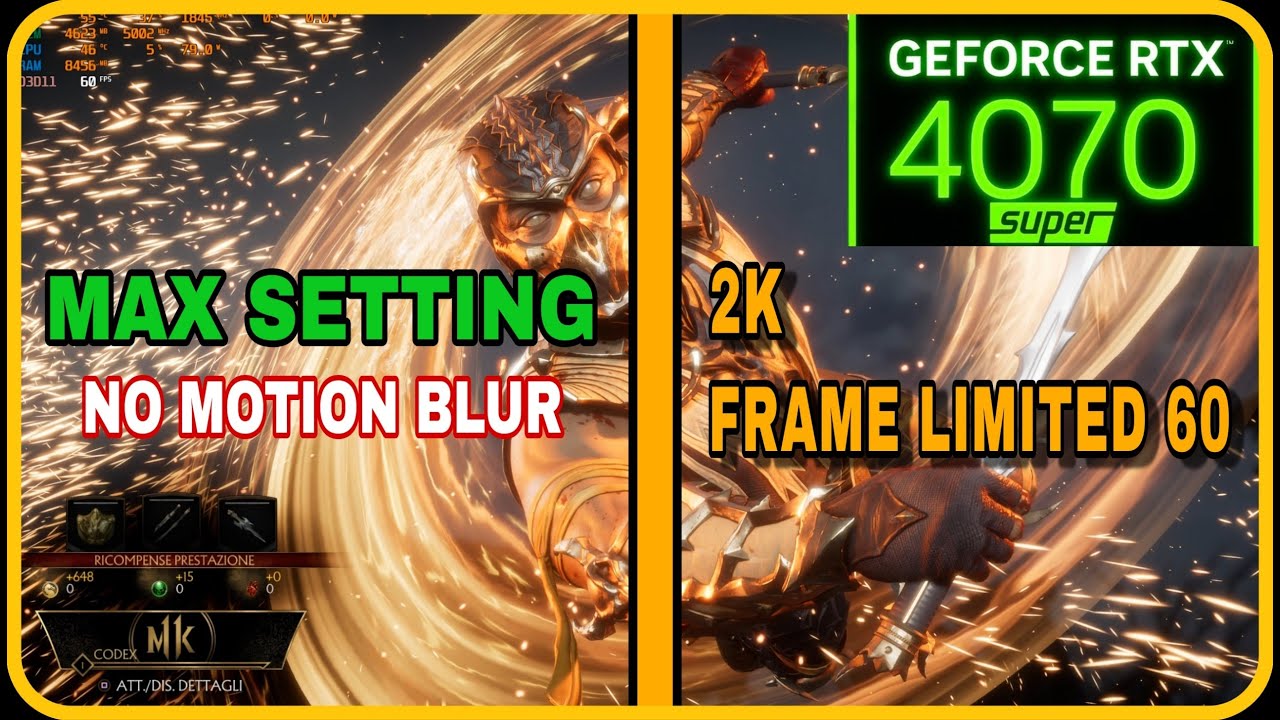RTX 4070 SUPER | Mortal Kombat 11 – MAX SETTING 2K Benchmark (60 FPS cap, animazioni a 60 FPS)