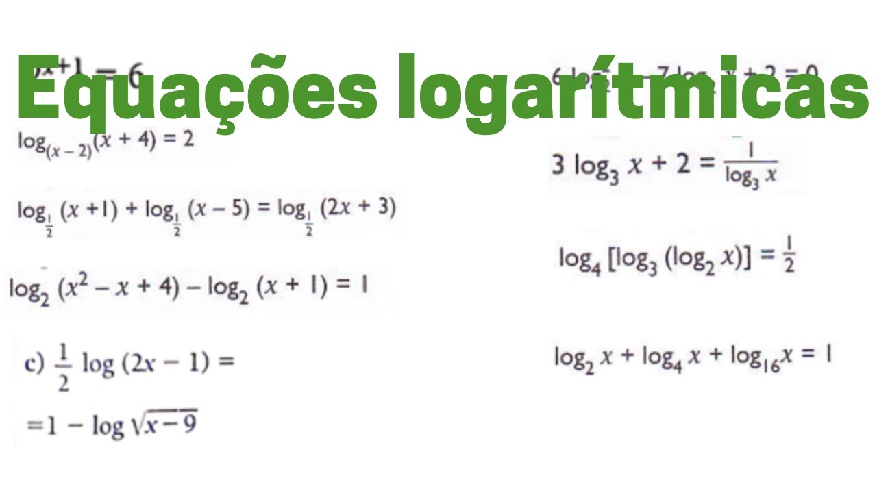 RESOLUÇÃO DE EXERCÍCIOS DE EQUAÇÕES LOGARÍTMICAS