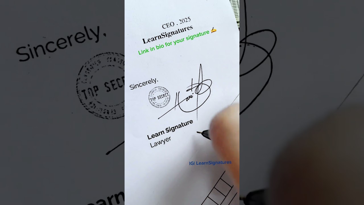 Step-by-Step Guide to Designing a Luxury Signature|Secrets to a Perfect Handwritten Signature| #art