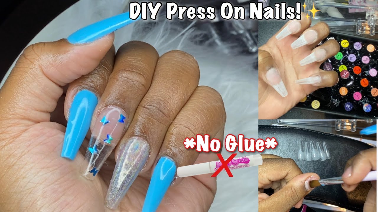 DIY Fake Press on Nails!!! WithOut GLUE (No Acrylic) *Last 2 Weeks*