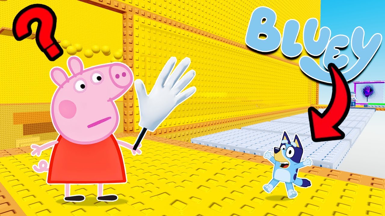 BLUEY TROLLEA siendo DIMINUTA en la SLAP TOWER a sus AMIGOS | Las Aventuras de BLUEY en ROBLOX!
