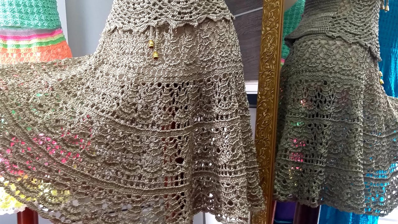 Saia rodada em crochê