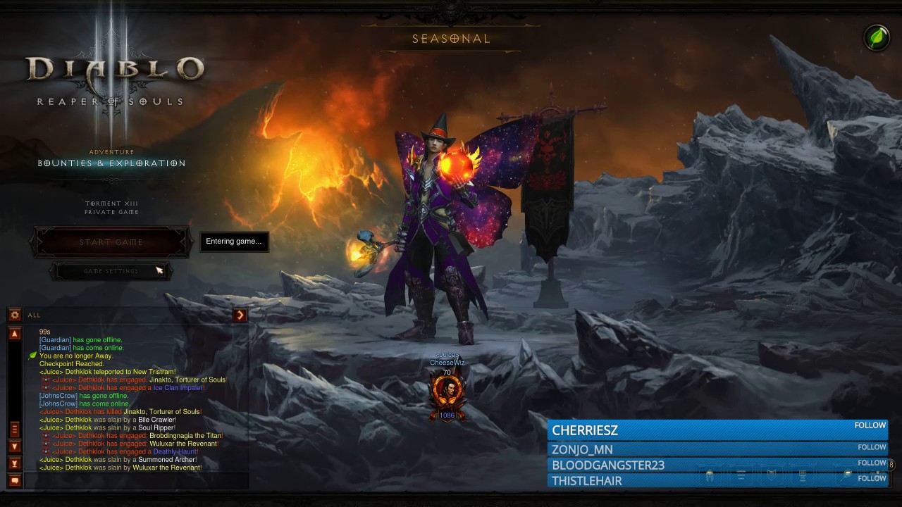 Diablo 3 - Season 10 Ends June 23 - Streaming Wiz Pushing/Speeds