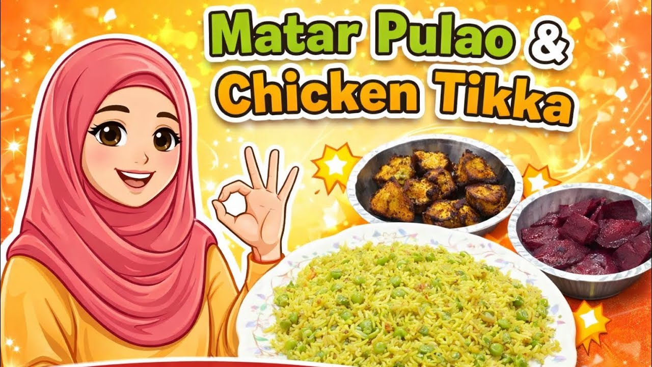Veg Matar Pulao & Chicken Tikka Recipe | Aasan Aur Lazeez Khana 🍚🍗 #youtube #viral 