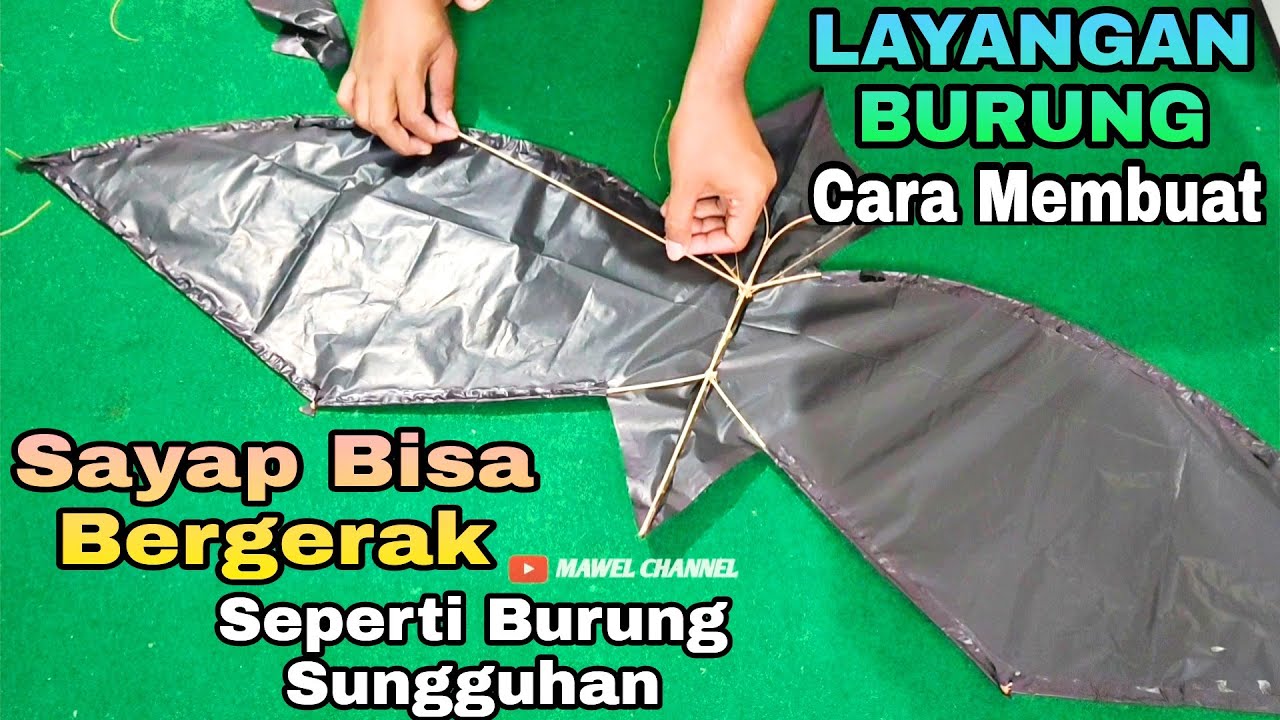 Proses Membuat Layangan Burung Sayap Bisa Bergerak-gerak