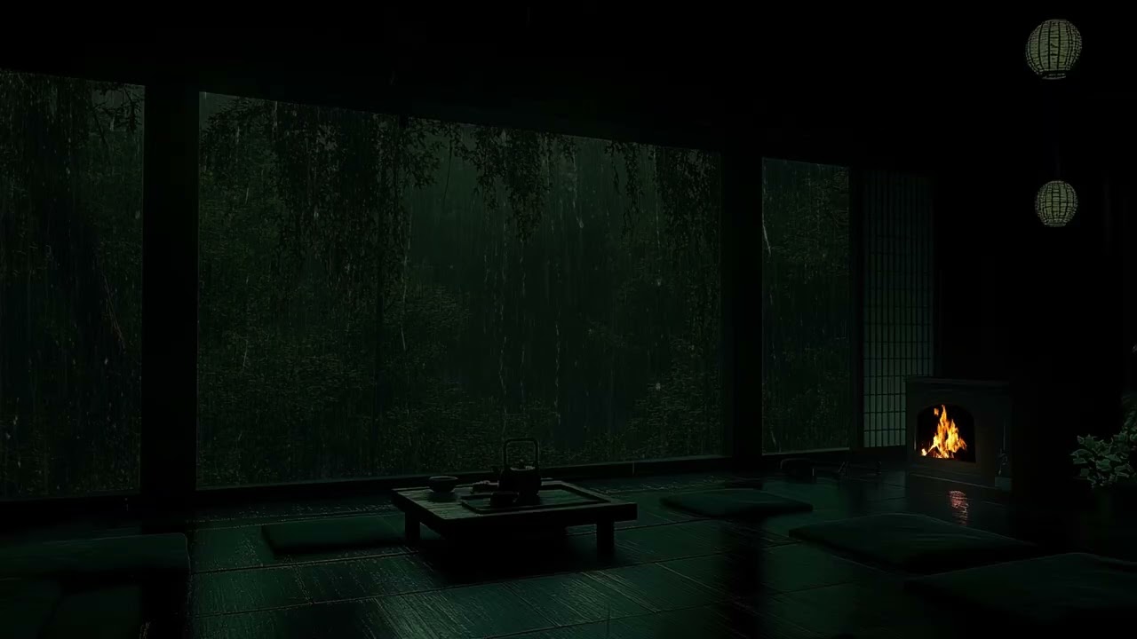 No Ads - Calming Rain in a Quiet Dark Bedroom | Peaceful Rain Sounds for Deep Sleep & Relaxation