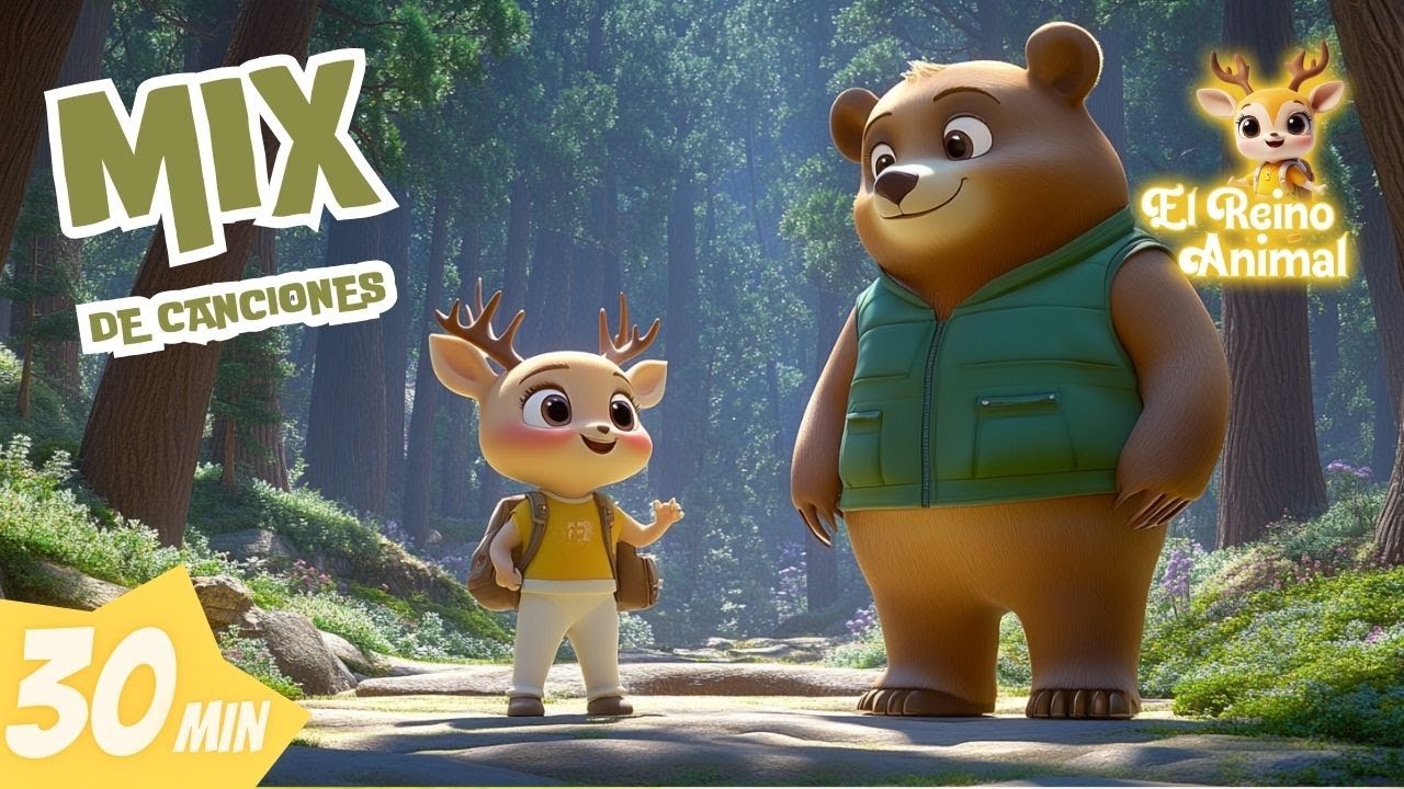 MIX 3 DE LOS AMIGOS DEL BOSQUE 🌲🎶 30 minutos de Canciones Infantiles 🌟 El Reino Animal HD 2024