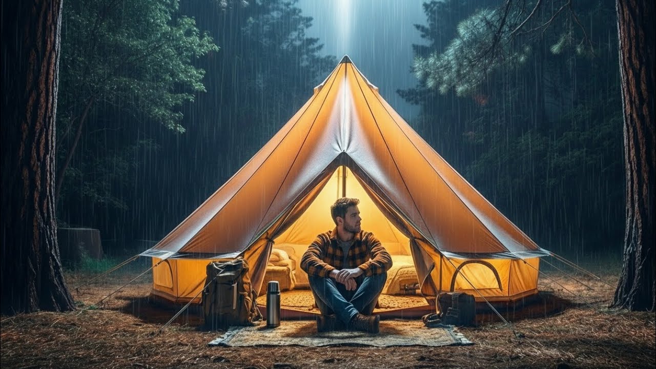 Heavy Rain on Canvas Tent - Powerful ASMR for Deep Sleep & Anxiety Relief (ASMR)