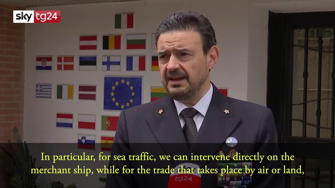 EUNAVFOR MED Operation IRINI - IT SKY TG24 complete interview to Operation Commander.