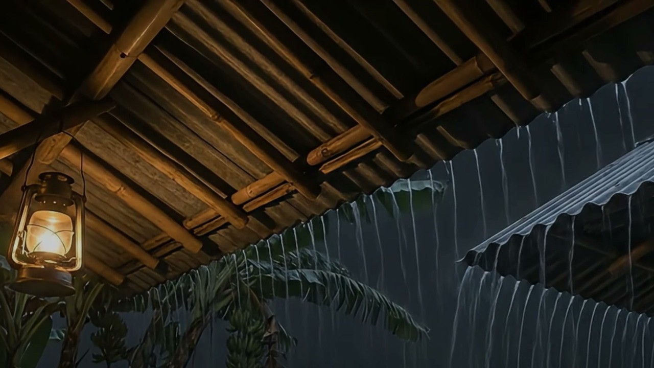 Deep Night Rain on a Tin Roof | 8 Hours for Instant Sleep