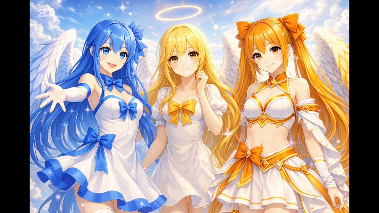 オリジナルキャラ「希望の天使セレスティア」「癒しの天使ラフィール」「情熱の天使ソラリス」のイメージソング「“Trinity of Light”」