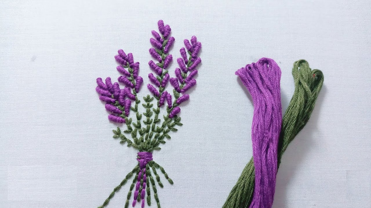 Hand Embroidery - Lavender/ Hướng dẫn thêu hoa oải hương - Thêu tay hiện đại