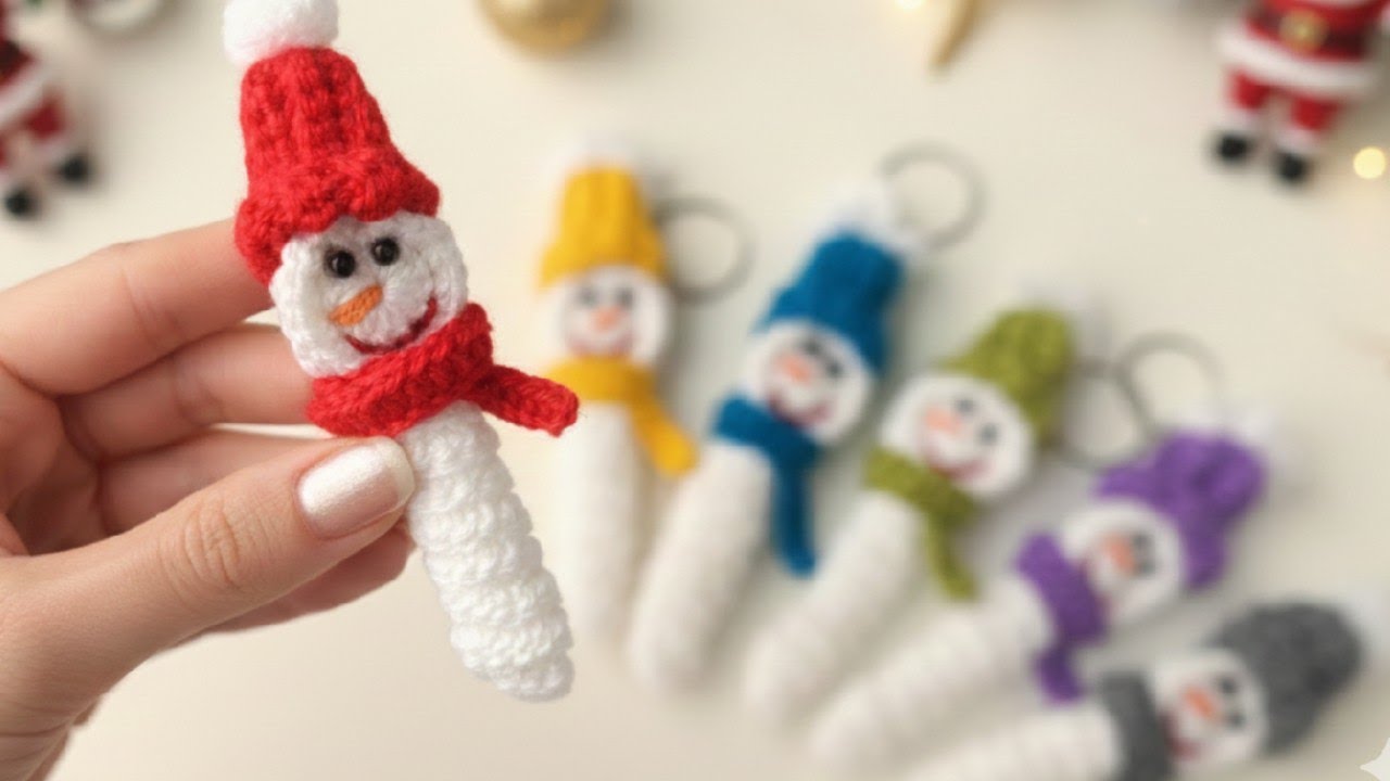 ​جاکلیدی آسان آدم‌برفی قلاب بافی| Easy Crochet Snowman & Round Crochet Tips