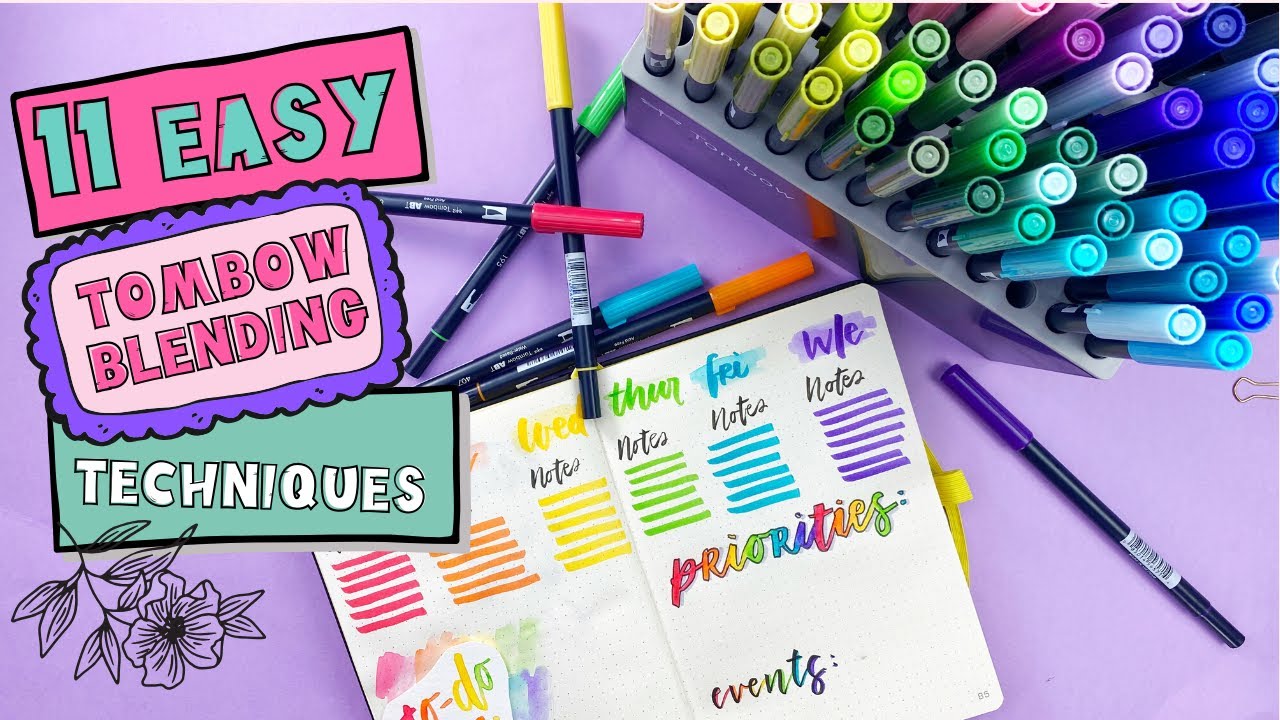 11 EASY ways to use TOMBOW in your Bullet Journal or Planner | Simple Tutorial