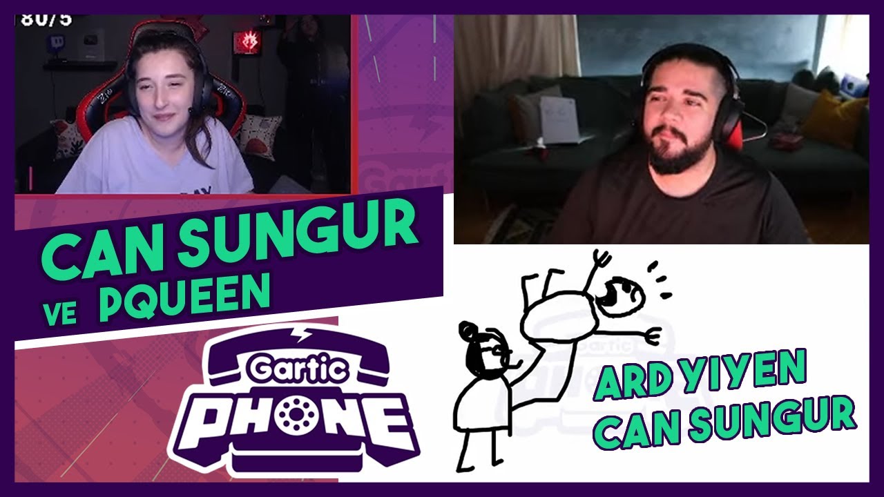 Can Sungur - Pqueen ile GARTIC PHONE #CoopGeceler