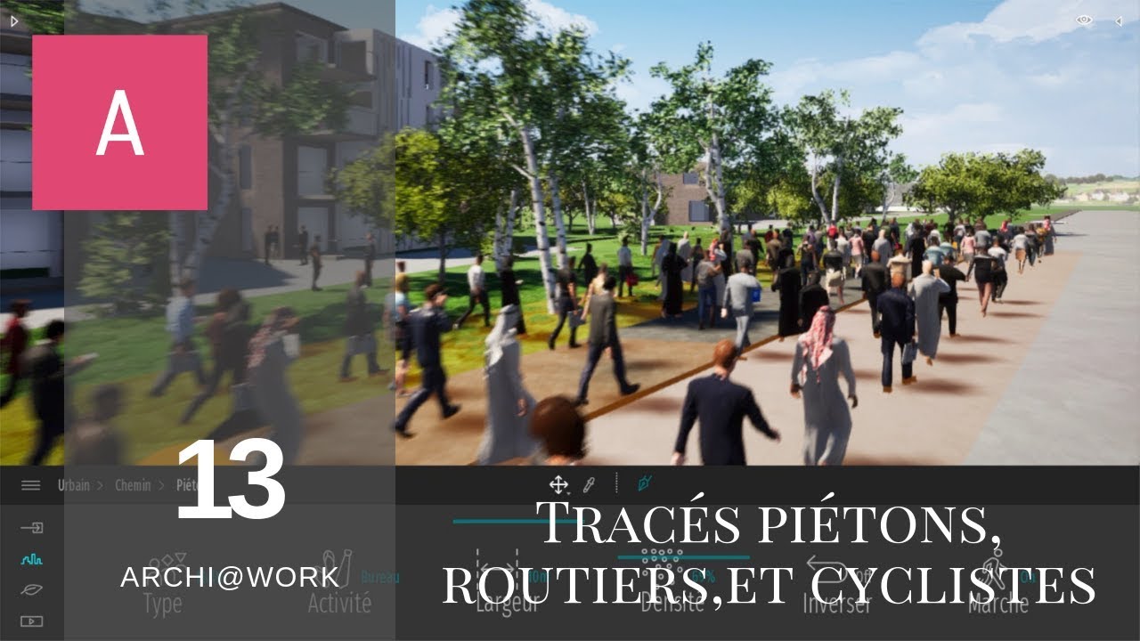 (13) TwinMotion 2019 - Tracés piétons, routiers, et cyclistes