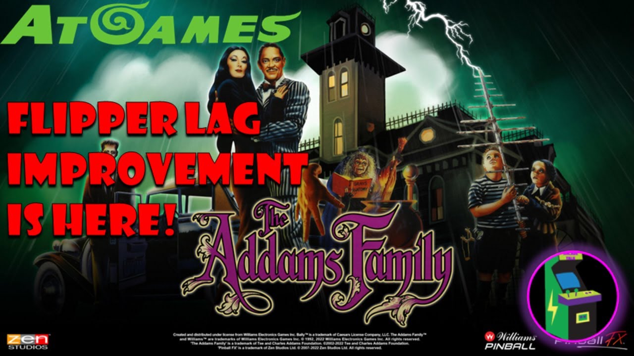 Atgames 4K Pinball - Let's Look At The Improved Flipper Lag On The Addams Family!