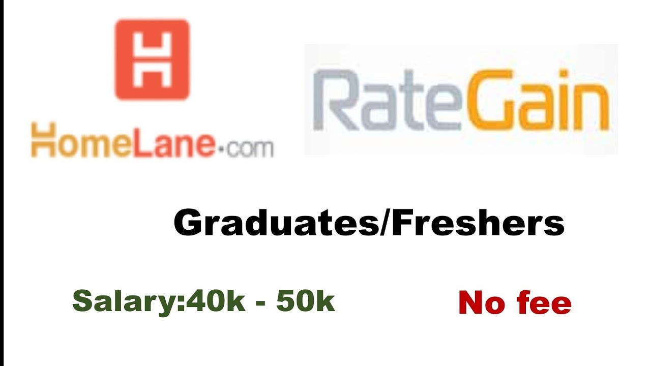 Homelane hiring/Rategain hiring/Graduates Eligible/freshers Eligible/Apply online/All India Eligible