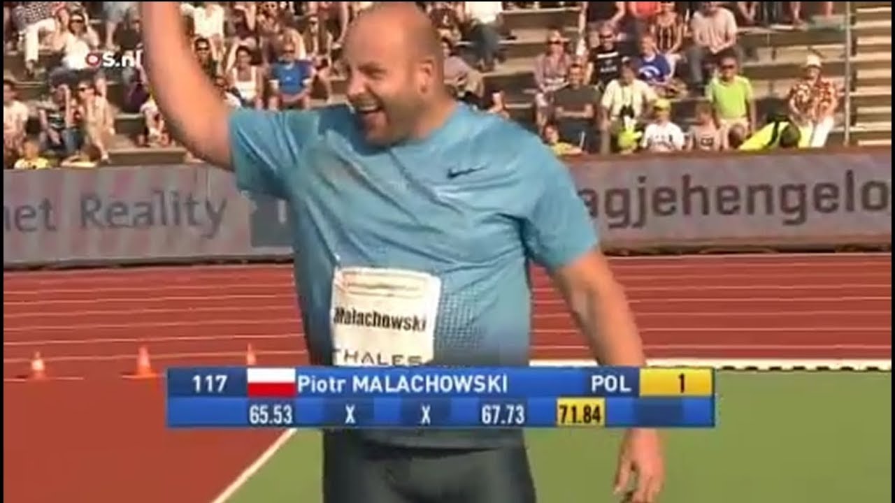 Piotr Malachowski Personal best discus (Poland) 71,84meters (PB) at the 2013 FBK games Hengelo.