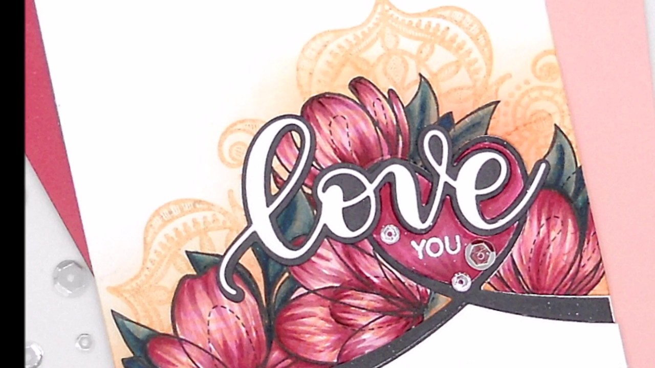 Floral Copic Colored Valentine