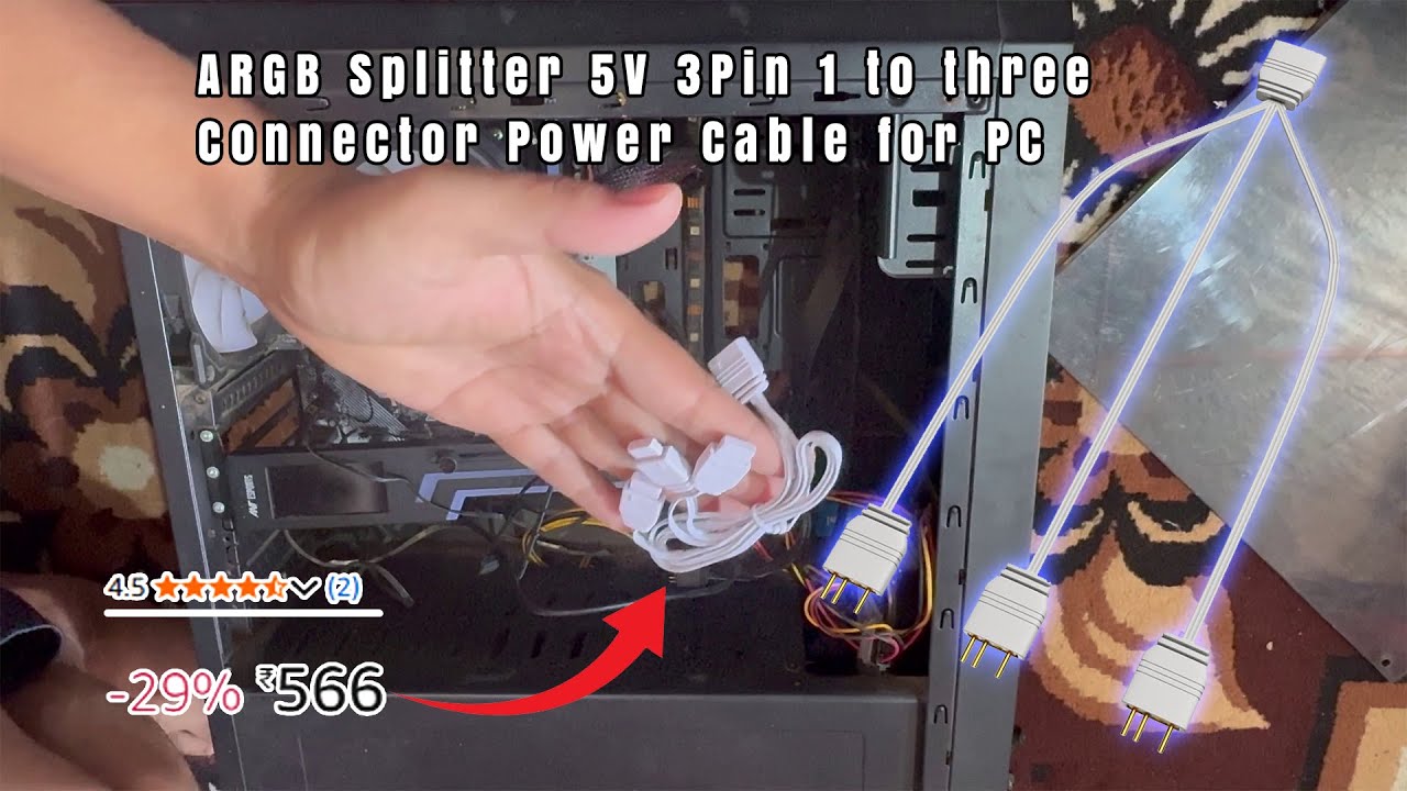 ARGBスプリッターケーブルの開梱と取り付け &ndash; 5V 3ピン 1～34 コネクタ ✅