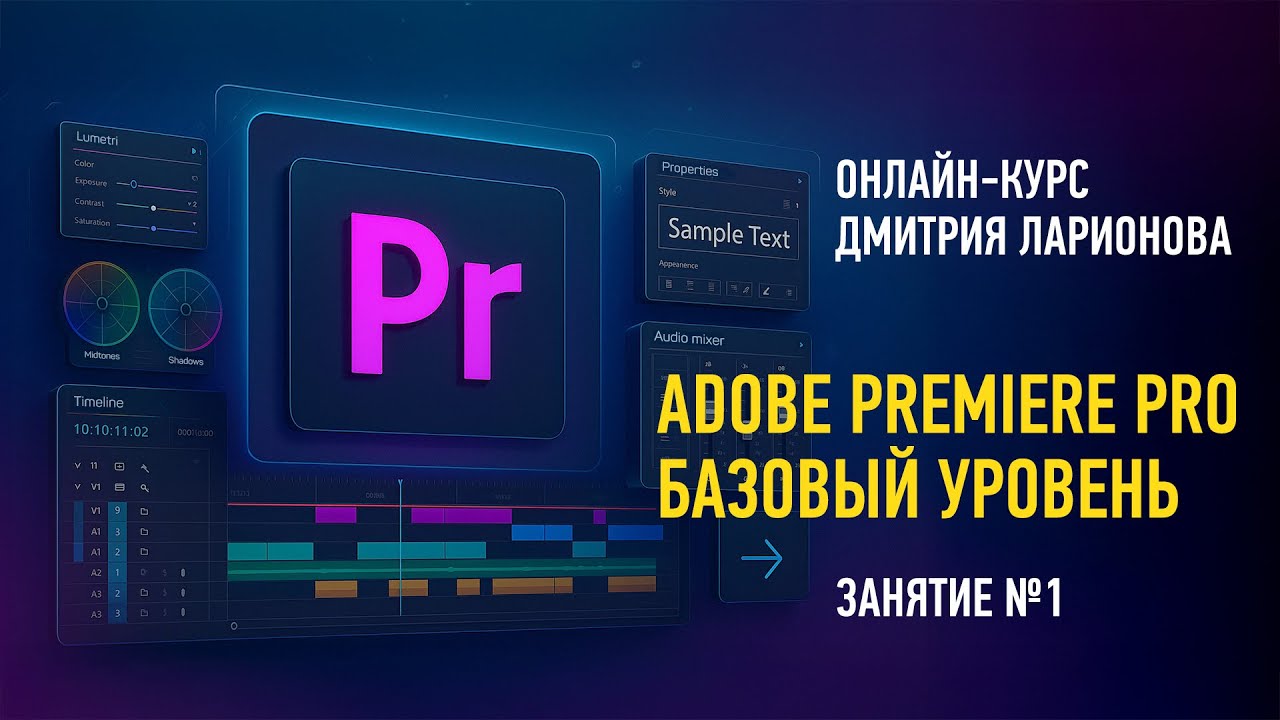 Adobe Premiere Pro. Базовый уровень (курс 2025). Занятие №1. Дмитрий Ларионов