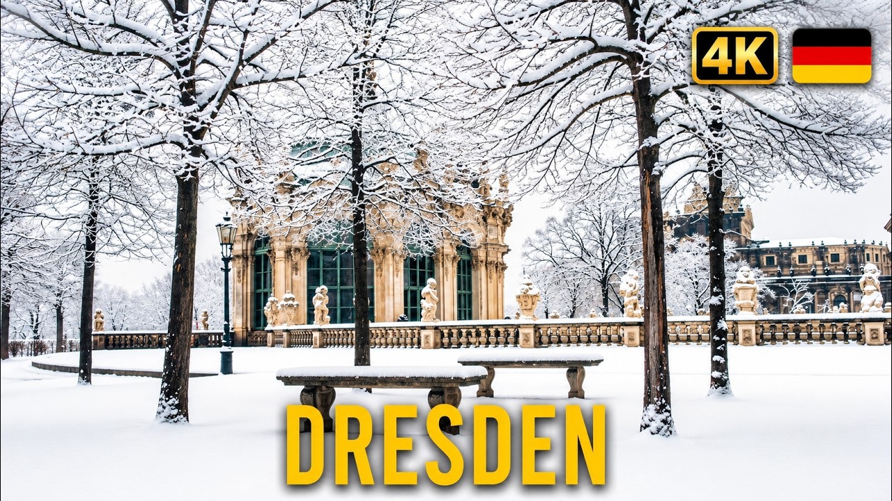 DRESDEN OLD TOWN: From Congress Center to Zwinger & Semperoper | Snowy Walking Tour 2023