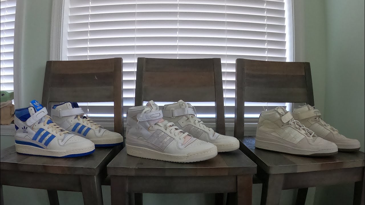 Adidas Forum 84 - Comparison - Cloud White Blue Thread - Orbit Grey - Ivy Park Mid - Quality Check