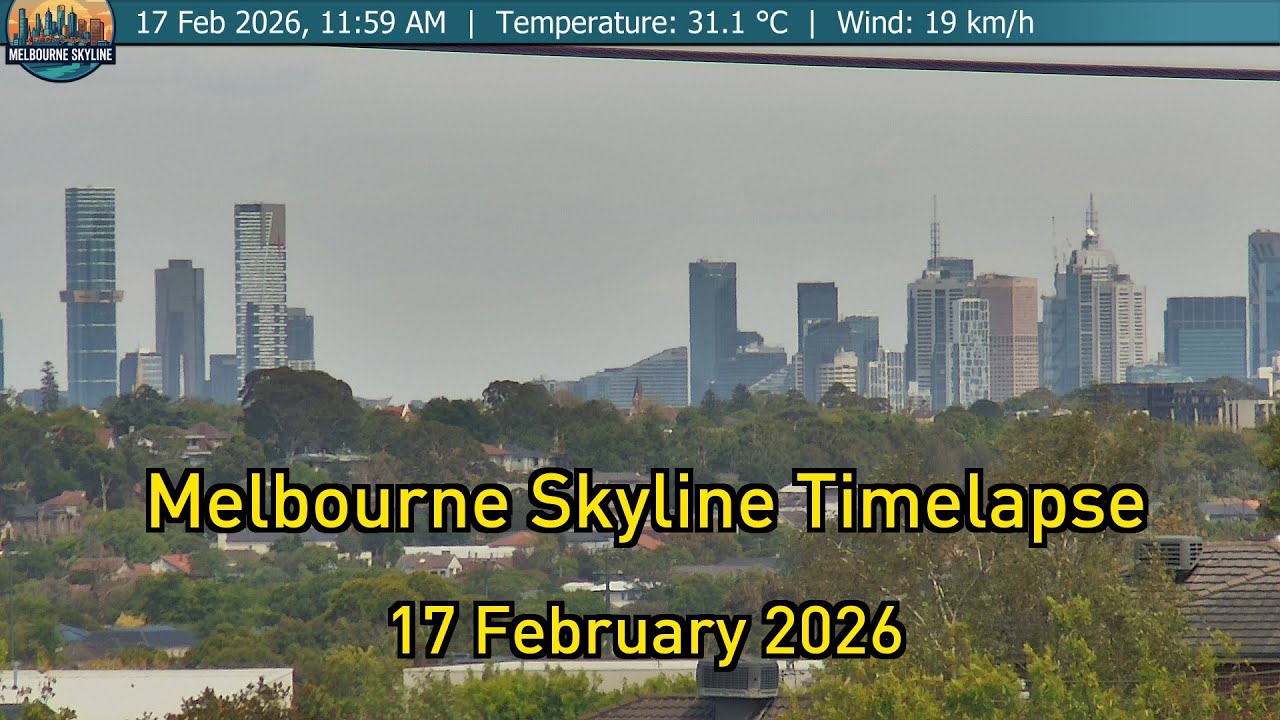 Timelapse! L: 13°C, H: 35°C 🌡️ 24 Hours Over Melbourne, 17th February 2026
