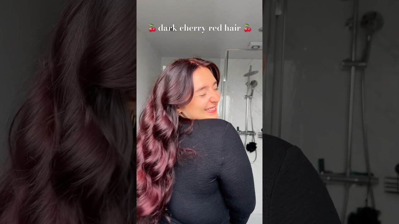 she&rsquo;s back &hearts;️ dark cherry red hair #cherryhair #redhair #hairdye #hairdyeathome #cherrycola