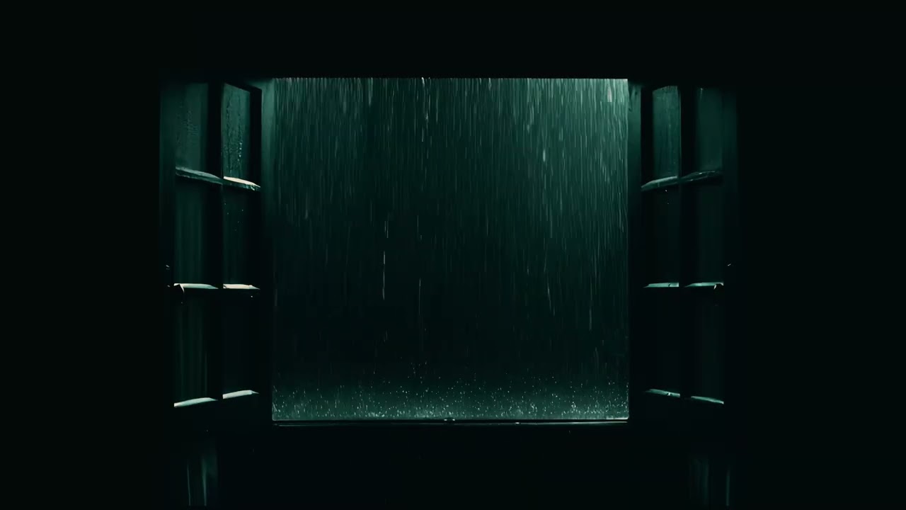 Peaceful Rainy Night  Outside the Open Window - Stress Relief & Fast Sleep