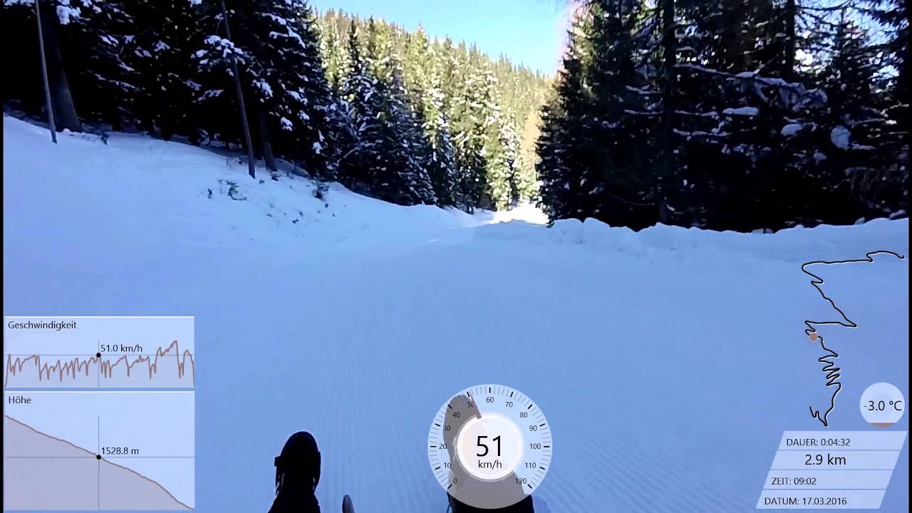 Rodeln auf der Hochwurzen in Schladming am 17.03.2016