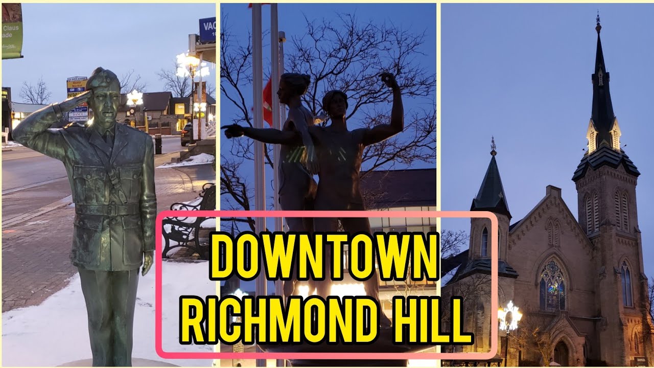 Walking tour Downtown Richmond Hill, toronto, 4k video