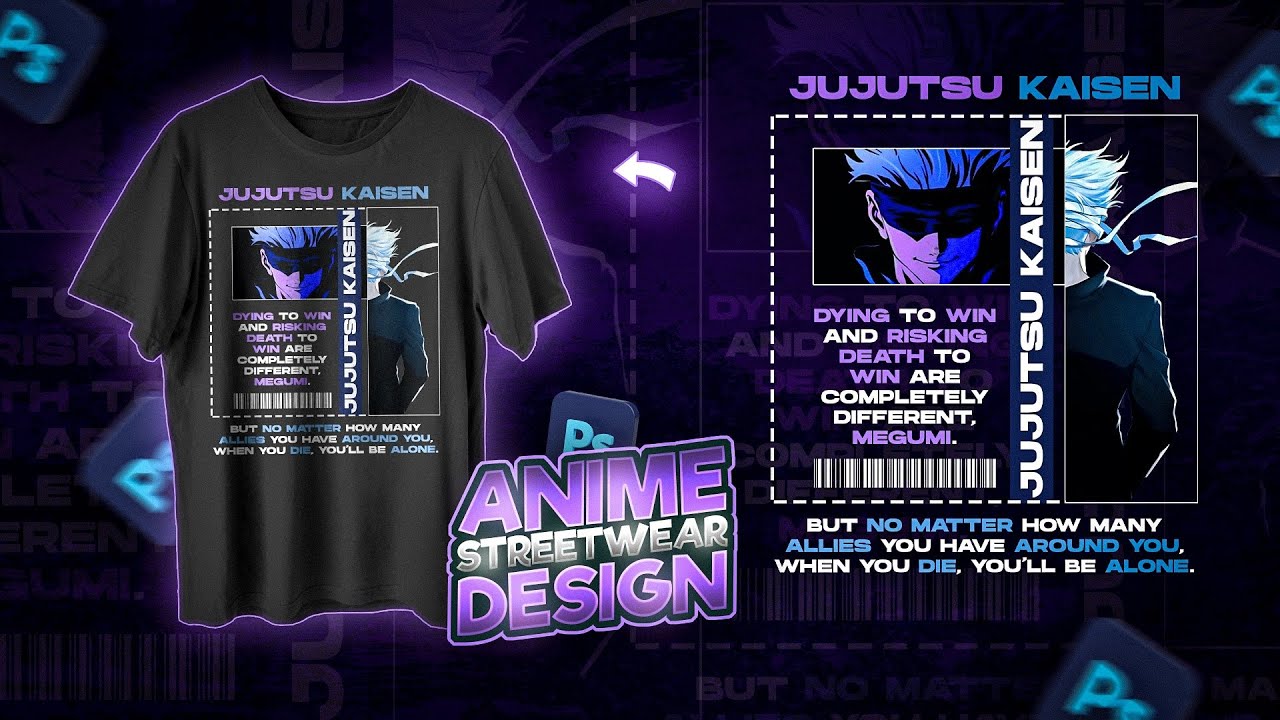 Anime T-Shirt Design Tutorial || How to Design Anime Shirt in Photoshop || Anime Streetwear