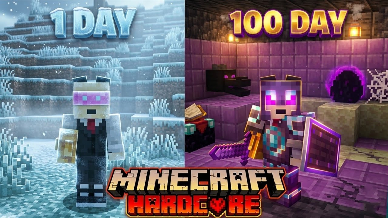 ( Minecraft 100 Days ) جیاوازترین 100 ڕۆژی لە ماینیکڕافتی هاڕدکۆر 😍