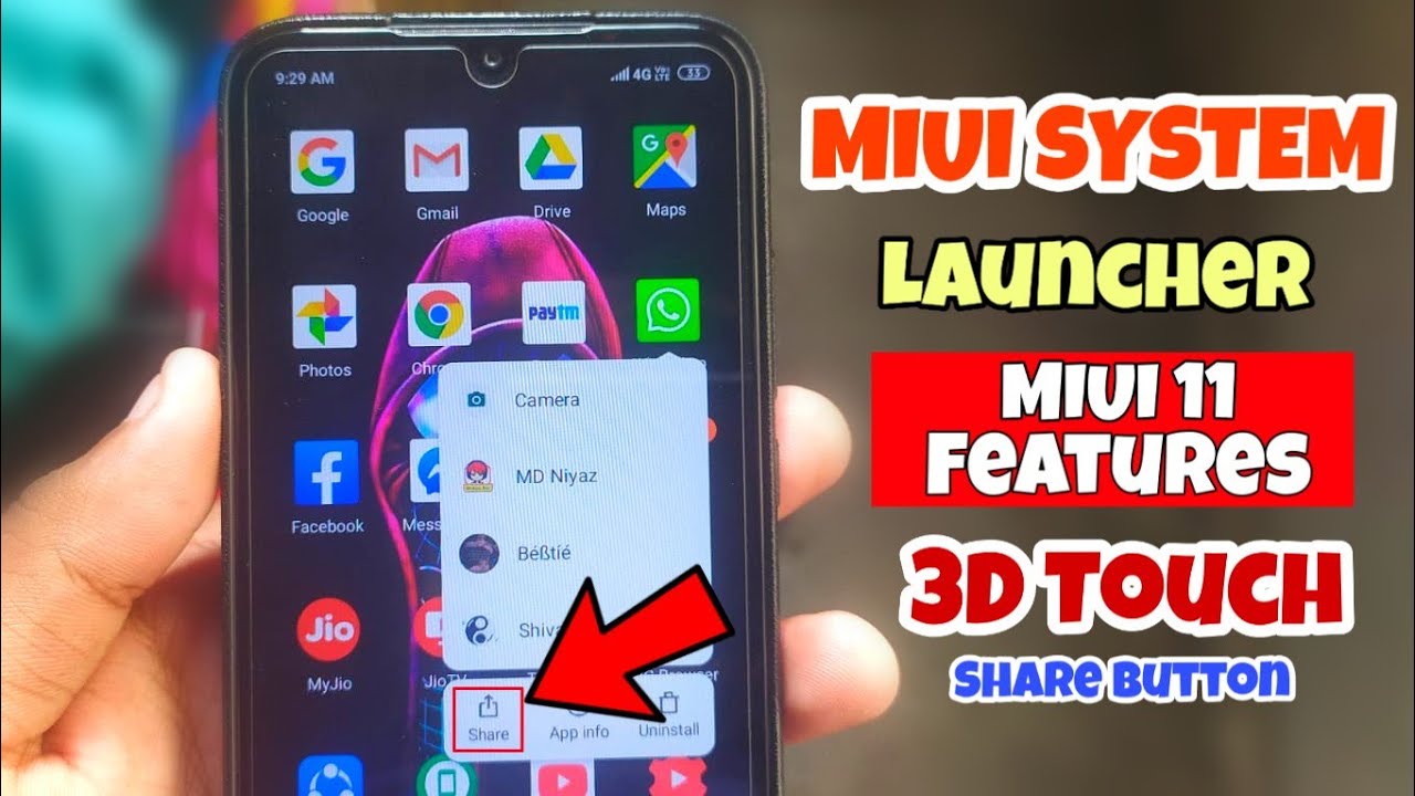 MIUI 10 System Launcher Update Miui 11 | 3D Touch, App Share and More | Miui 10 System Launcher