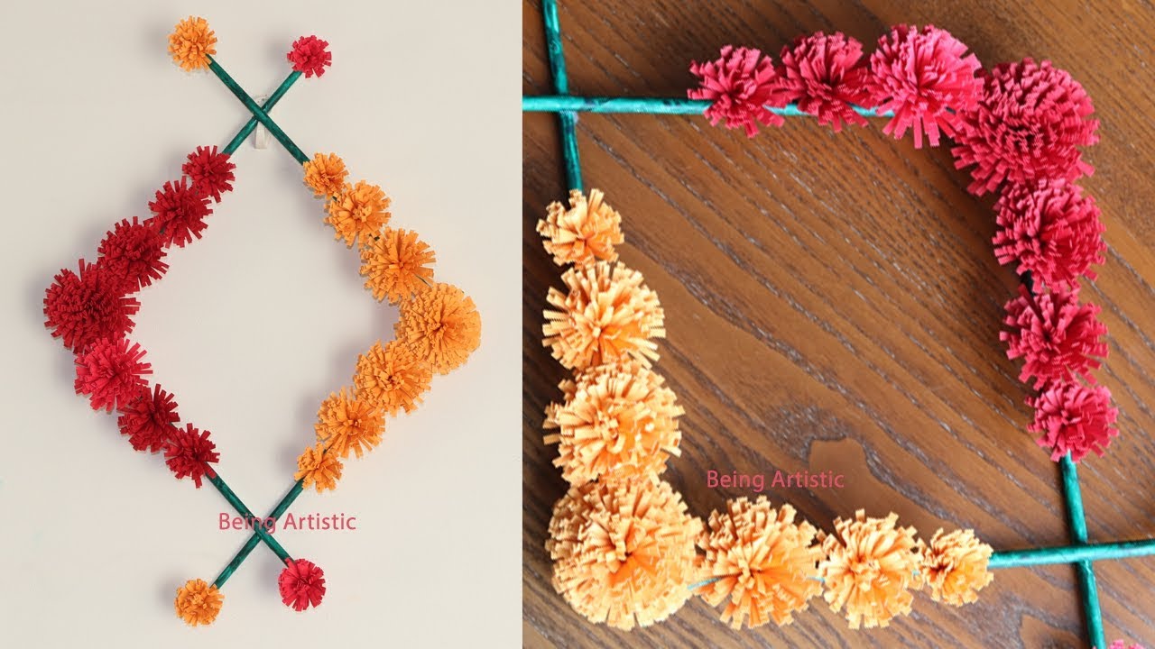 Paper Flower Wall Decoration - DIY Wall Decor ideas - Paper Craft - Paper Flower