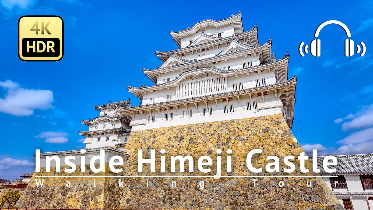 Japan - Inside Himeji Castle Walking Tour [4K/HDR/Binaural]