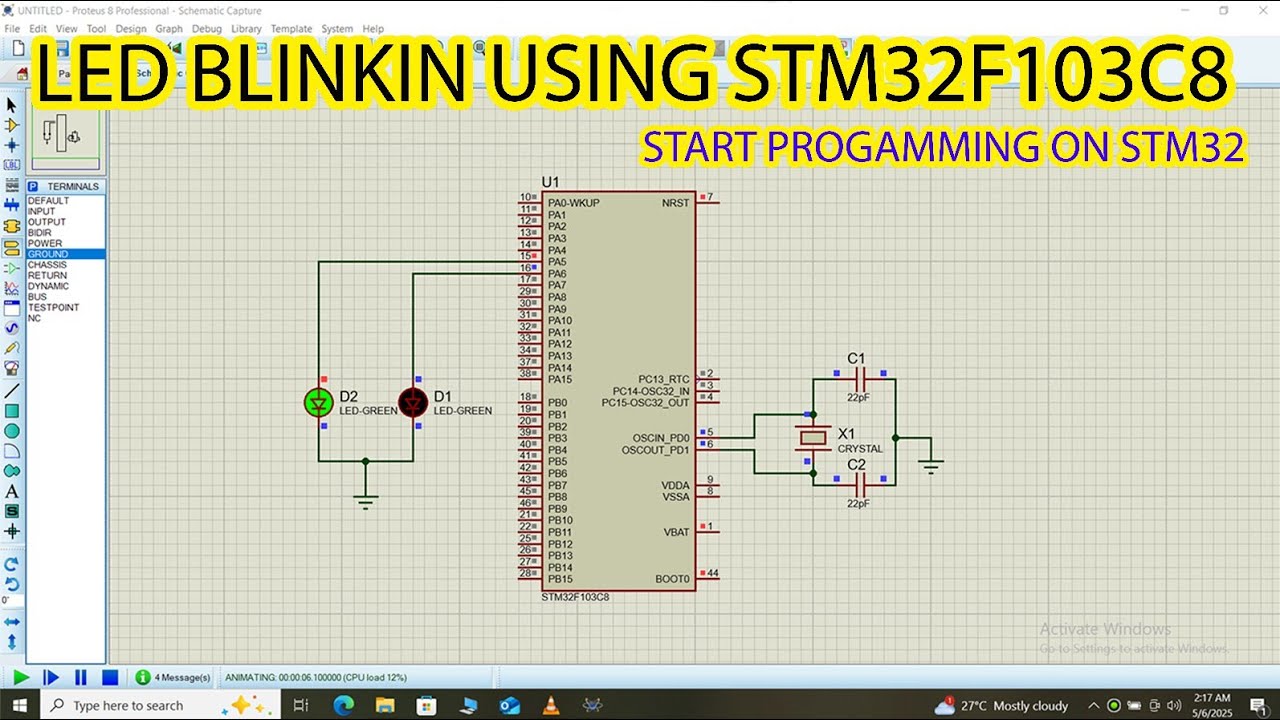how to blinking  led using stm32f103c8